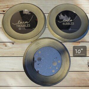 Set of 3 - Turn Troubles Into BUBBLES - Decorative Bathroom Mirrors - Wall Decor